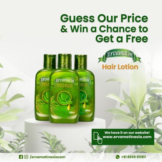 Ervamatin™ Hair Lotion 3-month supply herbal hair care bundle